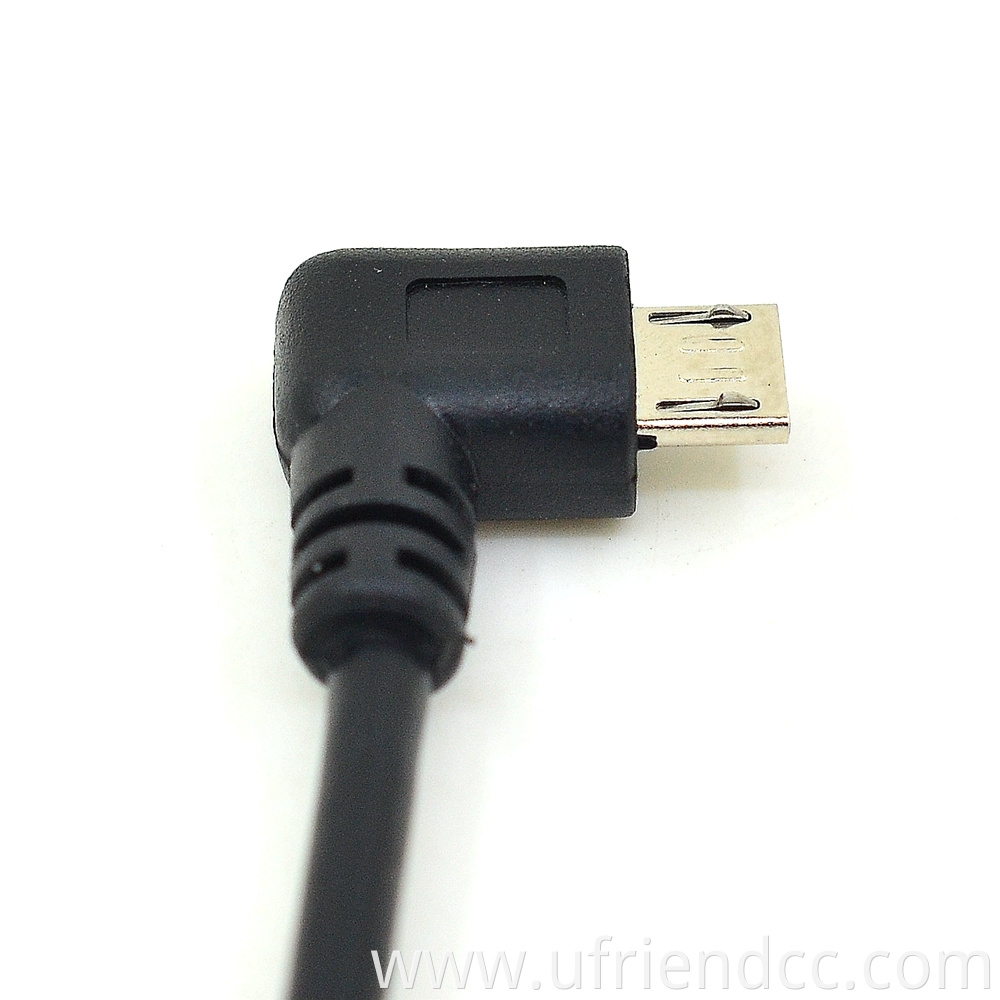 Custom 90 Degree Left Right Up Down Angle Micro USB Data Charging Cable